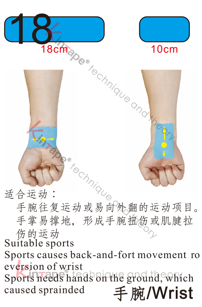Kintape application of wrist for sport