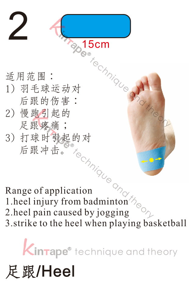 Kintape application for Heel if injury from badminton