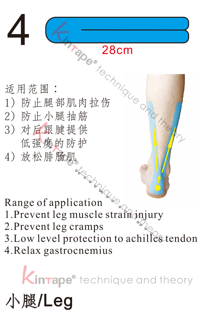 Kintape application for leg